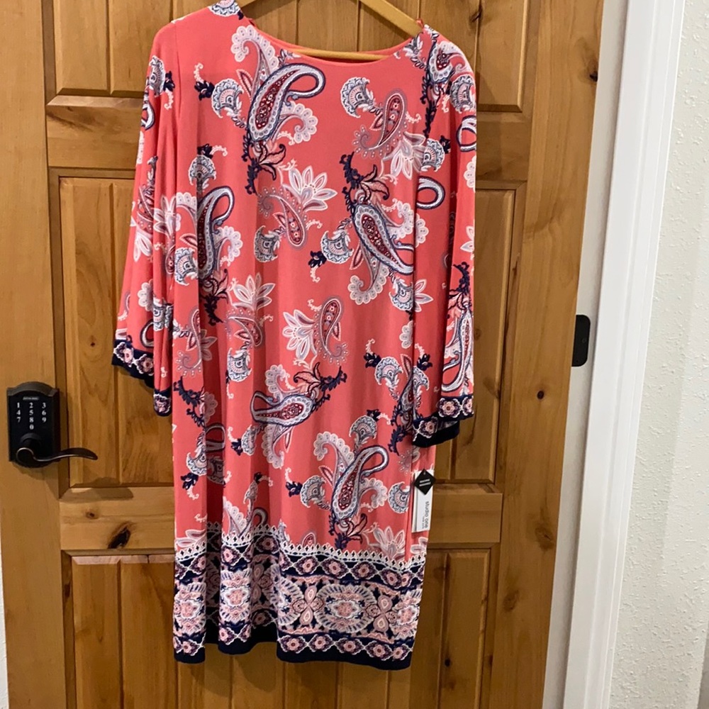Coral paisley dress